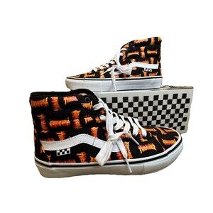 Vans x Thrasher Skate Sk8-Hi Allover Flame Logo Men’s Size 9 New w/ Box